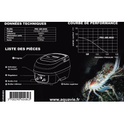AQUAVIE Pro Air 6000 compresseur à air portable 2 x 3000 L/h avec batterie intégrée