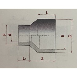 Réduction conique (M x F à coller) raccord en PVC
